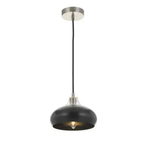 Telbix Beck Clear Glass & Black Shade Edison Screw (E27) Pendant Light Small by Telbix, a Pendant Lighting for sale on Style Sourcebook