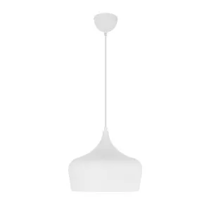 Telbix Polk Brushed White Shade Pendant Light (E27) Medium by Telbix, a Pendant Lighting for sale on Style Sourcebook