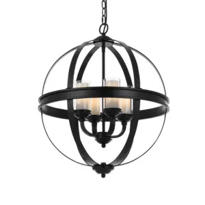 Bodum 4 Light Industrial Round Metal Pendant (E14) Black by Telbix, a Pendant Lighting for sale on Style Sourcebook