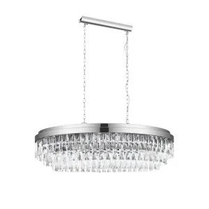 Eglo Valparaiso 10 Light Crystal Pendant Light (E14) Chrome by Eglo, a Pendant Lighting for sale on Style Sourcebook