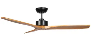 Fanco Wynd 54" DC Ceiling Fan Matte Black With Handcrafted Teak Blades by Fanco, a Ceiling Fans for sale on Style Sourcebook