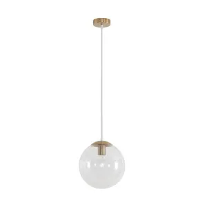 Domus Bubble 250 Clear Glass Pendant Light Edison Screw (E27) Satin Brass by Domus, a Pendant Lighting for sale on Style Sourcebook