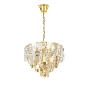 Telbix Valerie Gold and Crystal Traditional Pendant Light (E14) Small by Telbix, a Pendant Lighting for sale on Style Sourcebook