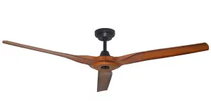 Hunter Pacific Radical 3 Indoor/Outdoor 60" 3 Blade DC Ceiling Fan With Remote Matte Black With Koa Blade by Hunter Pacific, a Ceiling Fans for sale on Style Sourcebook