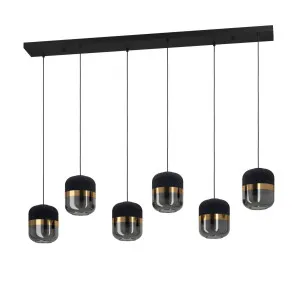 Black Eglo Sinsiga Bar Pendant Light (E27) 6 Light by Eglo, a Pendant Lighting for sale on Style Sourcebook