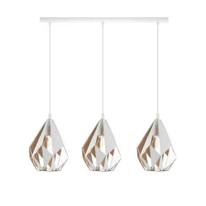 Eglo Carlton 1 - 3 Light Pendant (E27) White and Gold by Eglo, a Pendant Lighting for sale on Style Sourcebook