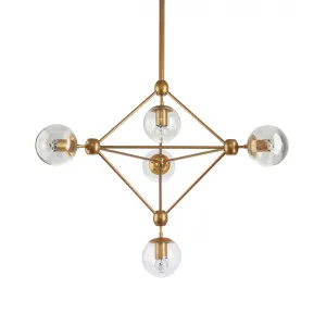 Fiorentino 5 Light Aluminium and Clear Glass Klesh Pendant Light (E27) Gold by Fiorentino, a Pendant Lighting for sale on Style Sourcebook