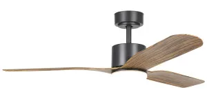 Eglo Iluka 52" ABS DC Ceiling Fan with 20W LED Light Black & Timber by Eglo, a Ceiling Fans for sale on Style Sourcebook