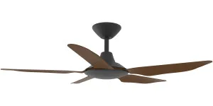 Calibo Storm 42" (1070mm) 5 Blade Indoor/Outdoor DC Ceiling Fan & Remote Black & Koa by Calibo, a Ceiling Fans for sale on Style Sourcebook