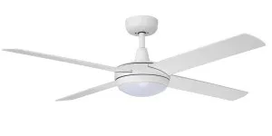 White Fanco Eco Silent DC Ceiling Fan With Stepless LED Light and Remote 48" by Fanco, a Ceiling Fans for sale on Style Sourcebook