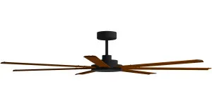 Calibo Alula 80" (2032mm) 7 Blade Indoor/Outdoor DC Ceiling Fan & Remote Black & Koa by Calibo, a Ceiling Fans for sale on Style Sourcebook