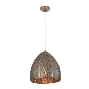 CLA Sari Embossed Pendant Light (E27) Aged Brass by Compact Lamps Australia, a Pendant Lighting for sale on Style Sourcebook