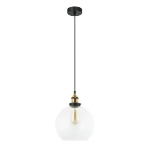 CLA Pesini Wine Glass Pendant with Antique Brass Highlight (E27) Clear by Compact Lamps Australia, a Pendant Lighting for sale on Style Sourcebook