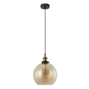 CLA Pesini Wine Glass Pendant with Antique Brass Highlight (E27) Amber by Compact Lamps Australia, a Pendant Lighting for sale on Style Sourcebook