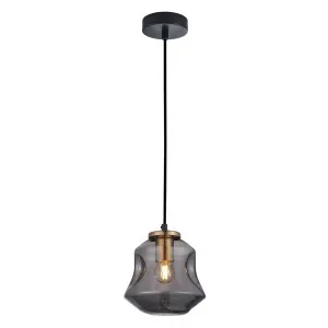 Smokey CLA Fossette Pendant (E27) Angled Bell by Compact Lamps Australia, a Pendant Lighting for sale on Style Sourcebook