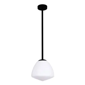 Black Rod CLA Coitola White Frosted Pendant (E27) Small by Compact Lamps Australia, a Pendant Lighting for sale on Style Sourcebook