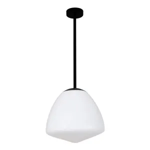 Black Rod CLA Coitola White Frosted Pendant (E27) Large by Compact Lamps Australia, a Pendant Lighting for sale on Style Sourcebook