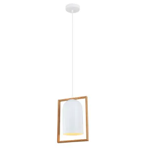 White & Timber CLA Swing Pendant (E27) Oblong by Compact Lamps Australia, a Pendant Lighting for sale on Style Sourcebook