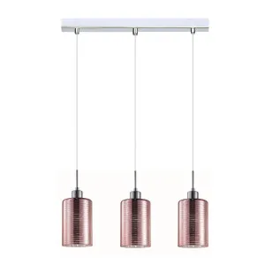 CLA Oblong Iron & Rose Gold Line Pendant Lights (E27) 3 Light Bar by Compact Lamps Australia, a Pendant Lighting for sale on Style Sourcebook