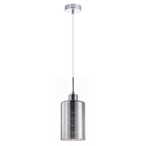 CLA Oblong Iron & Chrome Line Pendant Lights (E27) 1 Light by Compact Lamps Australia, a Pendant Lighting for sale on Style Sourcebook