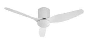 Fanco Smart Studio 2.0 48" (1220mm) Low Profile ABS Blade DC Ceiling Fan With 18W Dimmable CCT LED Light & Remote White by Fanco, a Ceiling Fans for sale on Style Sourcebook