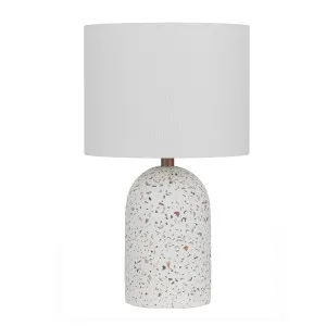 White Terrazzo Telbix Fevik Table Lamp (E27) Small by Telbix, a Table & Bedside Lamps for sale on Style Sourcebook