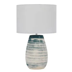 Telbix Batik Ceramic Table Lamp (E27) Blue by Telbix, a Table & Bedside Lamps for sale on Style Sourcebook