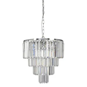 Chrome Fiorentino Karina Crystal Pendant (E14) 5 Light by Fiorentino, a Chandeliers for sale on Style Sourcebook