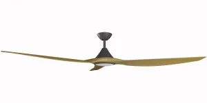 Calibo Smart CloudFan 72" (1830mm) ABS DC Ceiling Fan with 20W CCT LED Light and Remote Black & Teak by Calibo, a Ceiling Fans for sale on Style Sourcebook