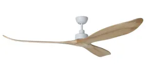 Eglo Currumbin 80" DC Timber Ceiling Fan with Remote White & Natural by Eglo, a Ceiling Fans for sale on Style Sourcebook