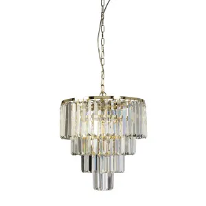 Gold Fiorentino Karina Crystal Pendant (E14) 5 Light by Fiorentino, a Chandeliers for sale on Style Sourcebook