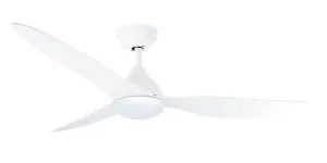 Martec Smart Avoca 48" DC 3 Bladed Ceiling Fan With 20W CCT LED Dimmable Light & Remote Matt White by Martec, a Ceiling Fans for sale on Style Sourcebook