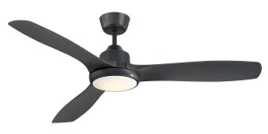 Mercator Raptor 52" (1320mm) DC Indoor/Outdoor Ceiling Fan with 20W CCT Light and Remote Black by Mercator, a Ceiling Fans for sale on Style Sourcebook