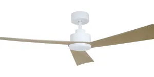 Vencha Bronte 52" DC Ceiling Fan with 20W CCT LED Light and Remote White & Oak by Vencha, a Ceiling Fans for sale on Style Sourcebook