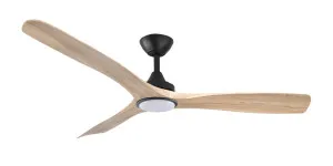 ThreeSixty Spitfire 52" DC Ceiling Fan with 18W CCT LED Light and Remote Black & Light Oak by ThreeSixty, a Ceiling Fans for sale on Style Sourcebook