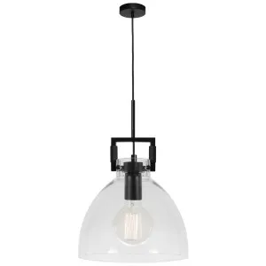 Cougar Jean 1 Light Glass Pendant Black by Cougar, a Pendant Lighting for sale on Style Sourcebook