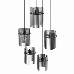 Telbix Quilo 5 Light Pendant Black by Telbix, a Pendant Lighting for sale on Style Sourcebook