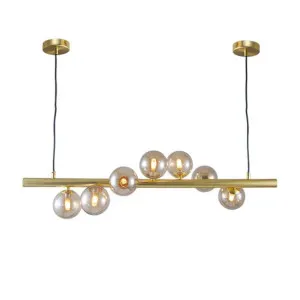 Gold Vencha Midday Pendant Light (G9) 7 Light Bar by Vencha, a Pendant Lighting for sale on Style Sourcebook