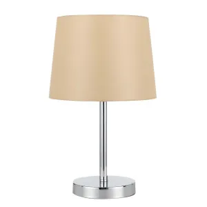 Telbix Adam Polycotton Shade With Chrome Table Lamp Vanilla by Telbix, a Table & Bedside Lamps for sale on Style Sourcebook