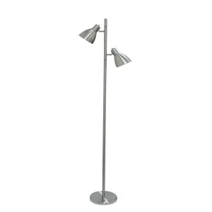 Telbix Torres Metal Dual Switch 2 Light Floor Lamp Nickel by Telbix, a Floor Lamps for sale on Style Sourcebook