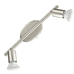 Eglo Buzz LED Satin Nickel Adjustable GU10 Spotlight - Cool White 2 Light by Eglo, a LED Lighting for sale on Style Sourcebook