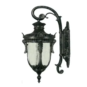 Lode Wellington Antique Black Wall Light IP44 Medium by Lode International, a Outdoor Lighting for sale on Style Sourcebook