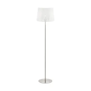 Eglo Hambleton Steel Floor Lamp (E27) White and Satin Nickel by Eglo, a Floor Lamps for sale on Style Sourcebook