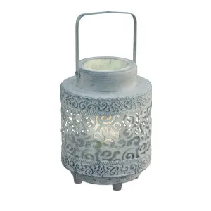 Eglo Talbot Scroll Pattern Lantern Table Lamp Grey by Eglo, a Table & Bedside Lamps for sale on Style Sourcebook