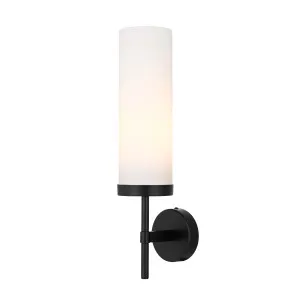 Garot Handcrafted Wall Lamp (E27) Black & Opal Glass by Telbix, a Wall Lighting for sale on Style Sourcebook