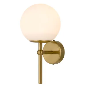 Eterna Telbix Handcrafted Wall Lamp (E27) Gold & Opal by Telbix, a Outdoor Lighting for sale on Style Sourcebook