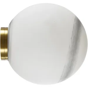 Calibo Crest with Alabaster Glass 140mm Round Wall Light Brass by Calibo, a Wall Lighting for sale on Style Sourcebook