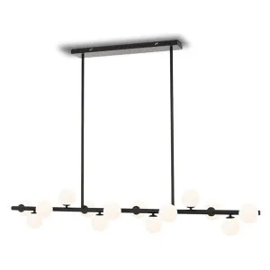 Telbix Moran 14 Light Medium Linear Pendant Black & Opal by Telbix, a Pendant Lighting for sale on Style Sourcebook