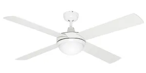 Caprice 52" 1300mm Ceiling Fan with 2 x BC Light White by Mercator, a Ceiling Fans for sale on Style Sourcebook