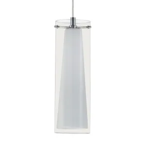 Eglo Pinto Chrome Clear   Opal Twin Glass Pendant 1 Light by Eglo, a Pendant Lighting for sale on Style Sourcebook